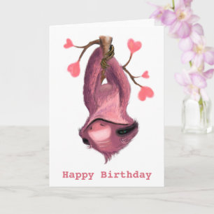 Happy Birthday Card Playful Sloth - Smile