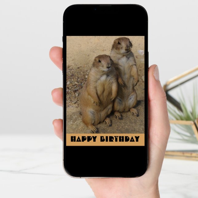 Happy Birthday card Prairie Dog (Front Digital)