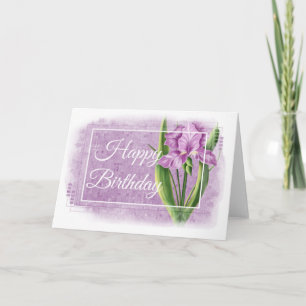 Happy Birthday Card - Purple Iris d1
