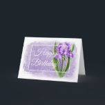 Happy Birthday Card - Purple Iris d2<br><div class="desc">Here is a pretty Iris themed Birthday greeting card ... this card is blank inside ... © 2004-2015 MarloDee Designs: (some graphics by © Janes Tubes - retired) All rights reserved. All necessary licenses have been purchased and are on file. Images on this site are NOT public domain. You may...</div>