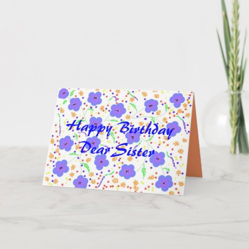 Happy Birthday Card Sister personalizable