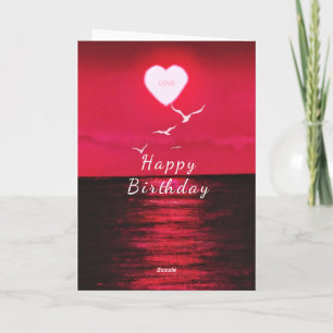 Happy Birthday Card Sunset - Romantic