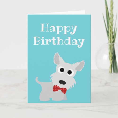 Happy Birthday Card Terrier Westie Dog Blank