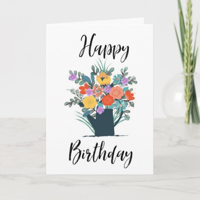 Happy Birthday Card Watering Can (Front)