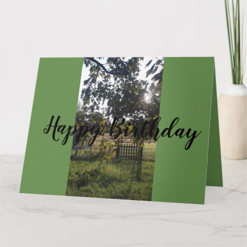 Happy Birthday card with beautiful landscape