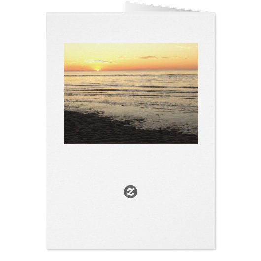 Happy Birthday Card with Beautiful Ocean Sunset (Back)