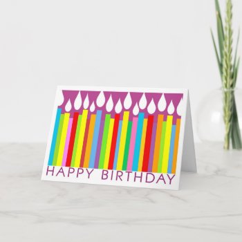 Happy Birthday Card With Candles - General by SquirrelHugger at Zazzle