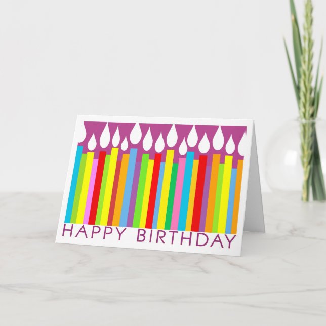 Happy Birthday Card with Candles - General (Front)
