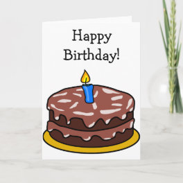 Happy Birthday Card with Chocolate Cake