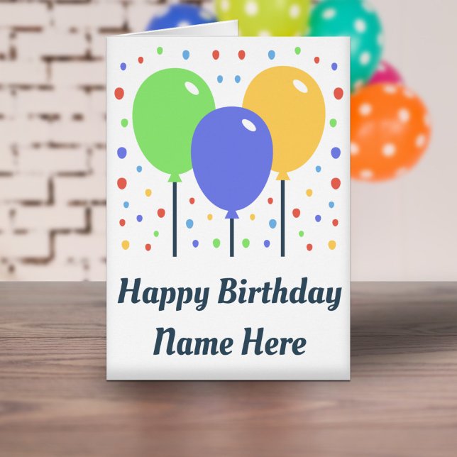 Happy Birthday Card with Colored Balloons (Happy Birthday Card with Colored Balloons)