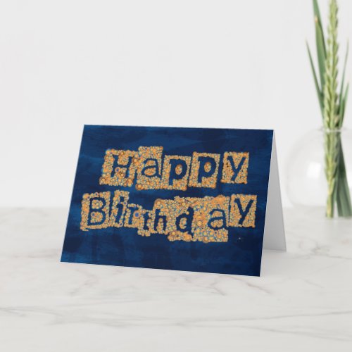 Happy Birthday Card with Flowery letters