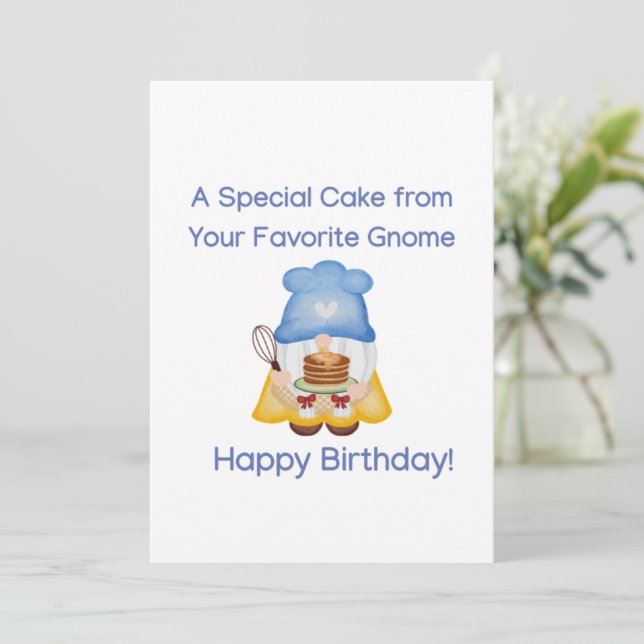 Happy Birthday Card with Gnome (Standing Front)