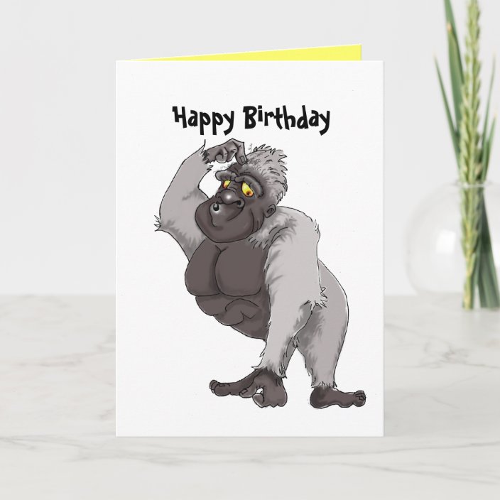 Happy Birthday Card with Gorilla song | Zazzle.com
