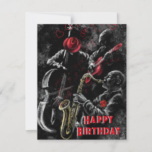 Happy Birthday Card with Jazz Band