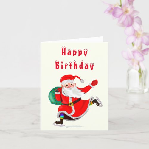 Happy Birthday Card with Santa Claus