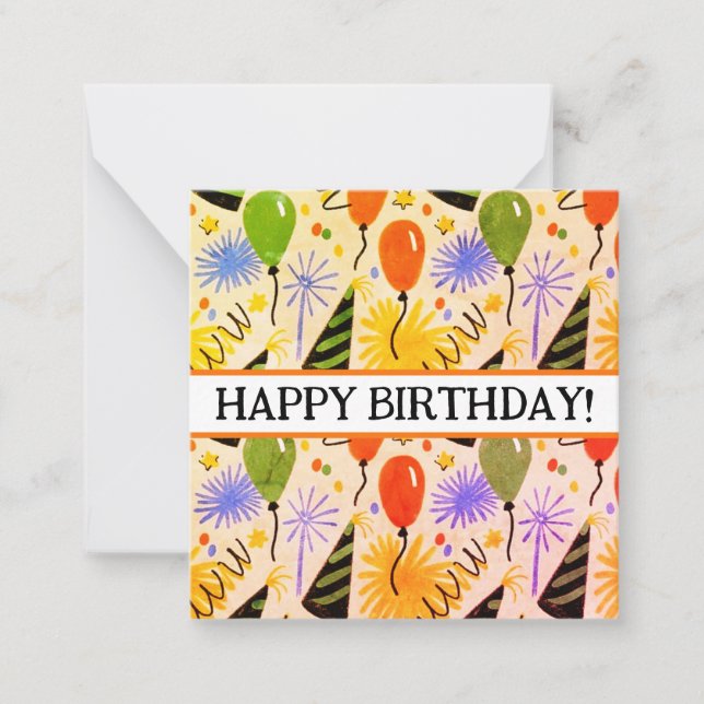 Happy birthday cards, cute, stock up! note card (Front)