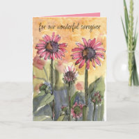 Happy Birthday Caregiver Pink Coneflowers Garden