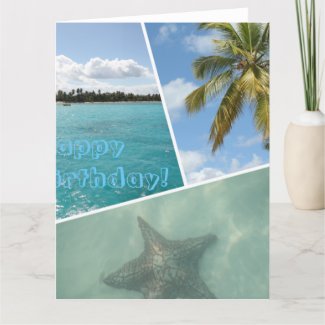 Happy Birthday Caribbean Photo Collage Card