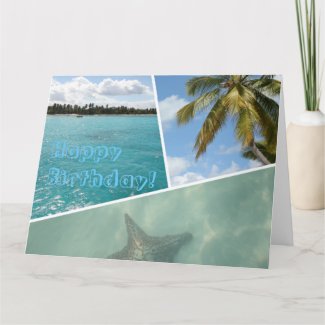 Happy Birthday Caribbean Photo Collage Card