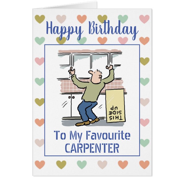 Happy Birthday Carpenter Cards (Front)