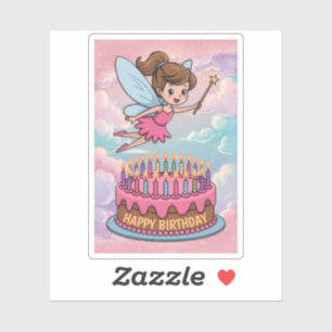 Happy Birthday Cartoon Fairy Sticker