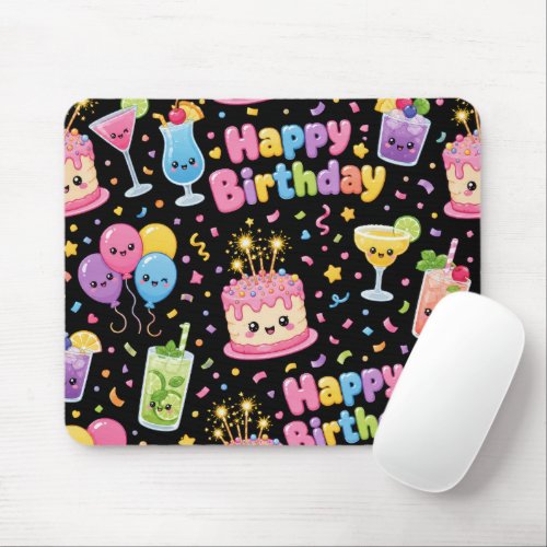 Happy Birthday Cartoon Fun Mouse Pad