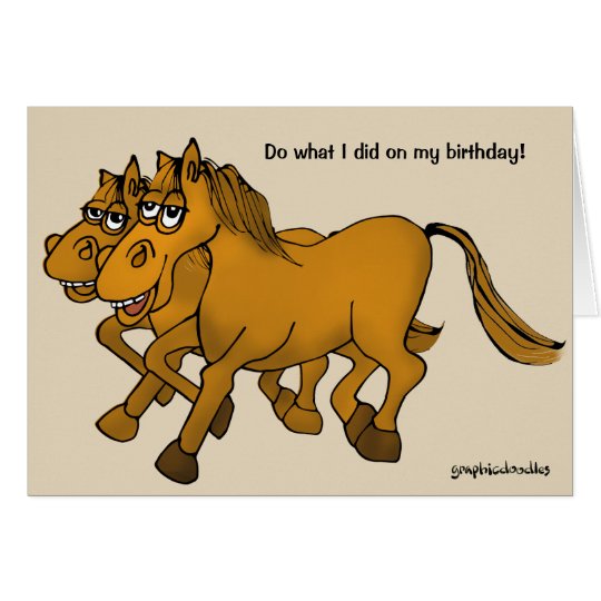 Happy Birthday Cartoon Horse. Card | Zazzle.com