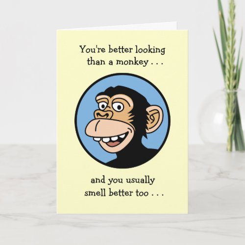 Happy Birthday Cartoon Monkey Card