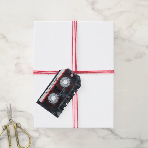 Happy Birthday Cassette Tape Gift Tags