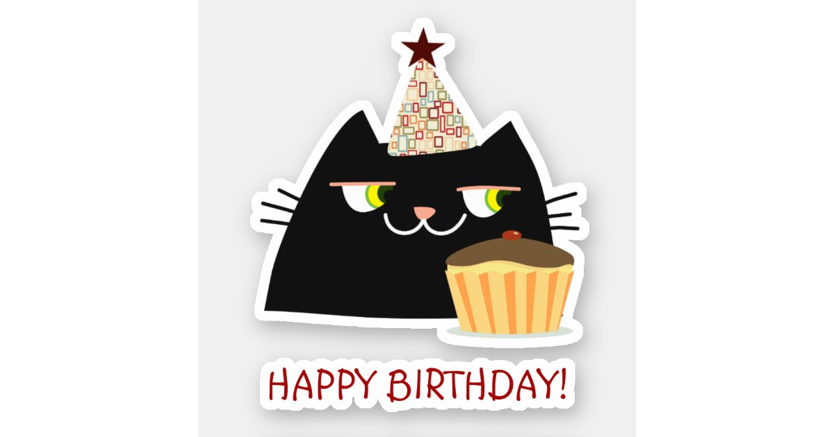 happy birthday funny black cat