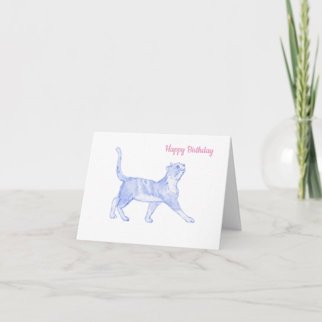 Happy Birthday cat card (Front)