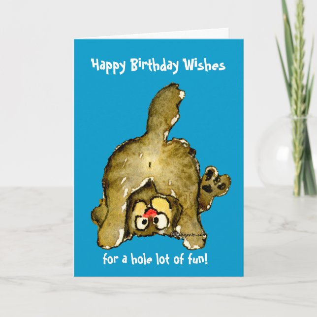Happy Birthday Cat Greeting Card (Front)