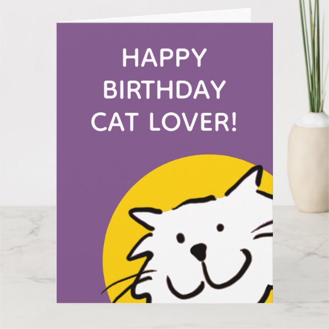 Happy Birthday Cat Lover Card (Front)