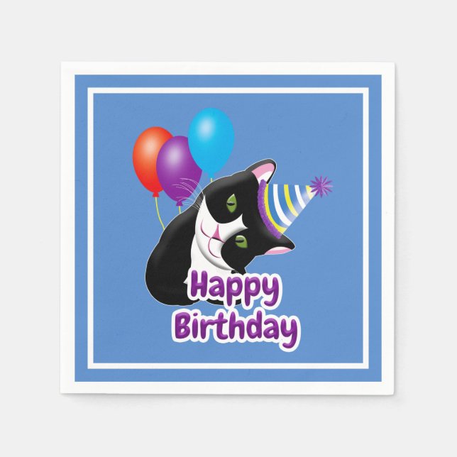Happy Birthday Cat Napkins (Front)