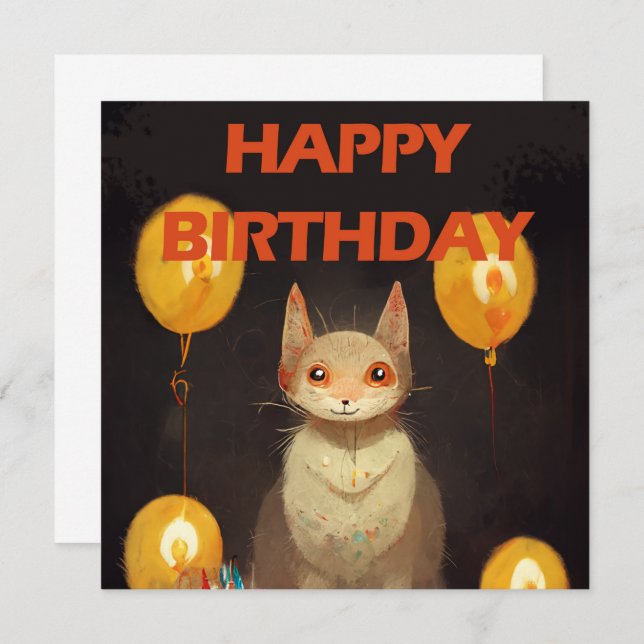 Happy Birthday! - cat party Invitation (Front/Back)