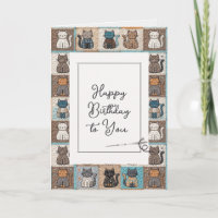 Happy Birthday Cat Quilt Pattern With Needle