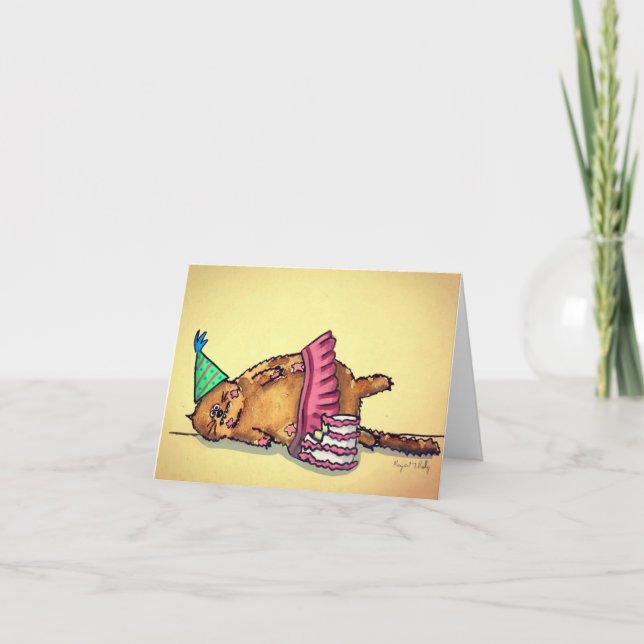 Happy Birthday cat Thank You Card (Front)