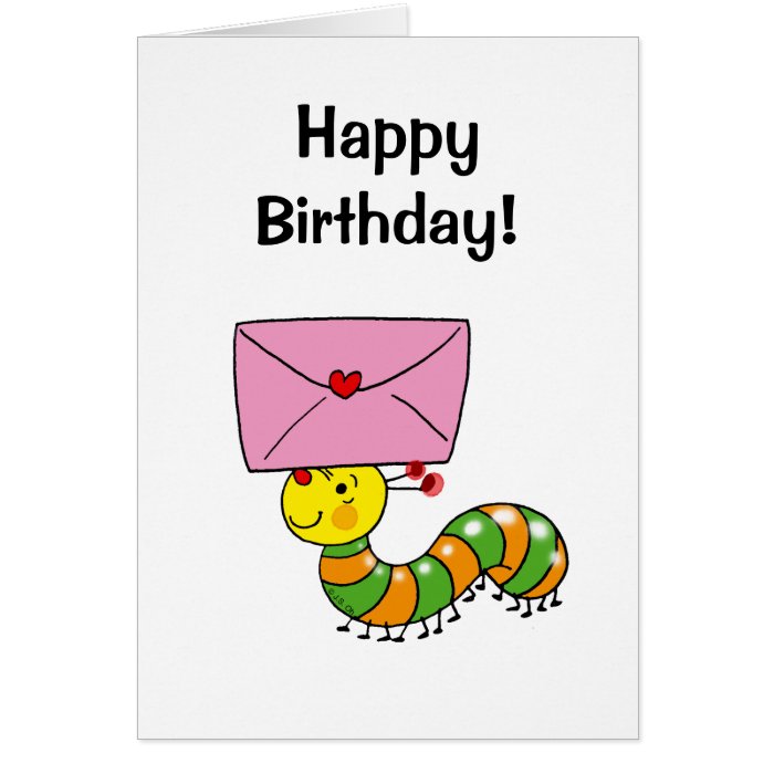 Happy birthday (caterpillar) card | Zazzle