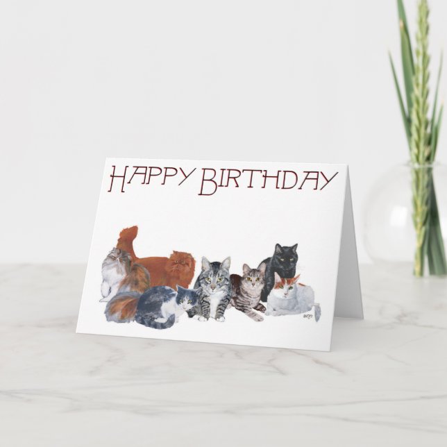 Happy Birthday Cats Card (Front)