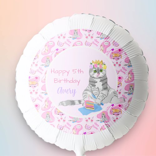 Happy Birthday Cats Have A Party  Balloon