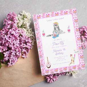 Happy Birthday Cats Have A Party Invitation