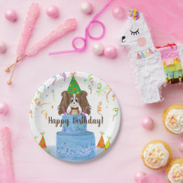 Happy Birthday Cavalier King Charles Spaniel Cake Paper Plates