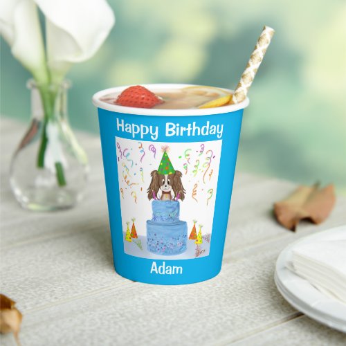 Happy Birthday Cavalier King Charles Spaniel Name Paper Cups