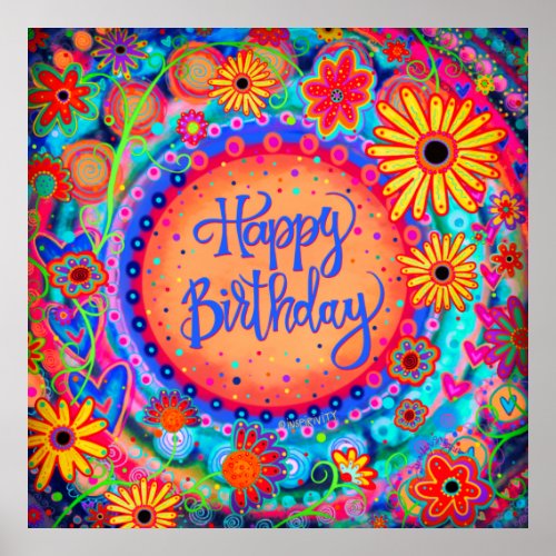 Happy Birthday Celebrate Colorful Fun Inspirivity  Poster