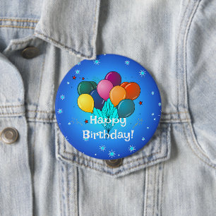 Happy Birthday celebration balloons, Button