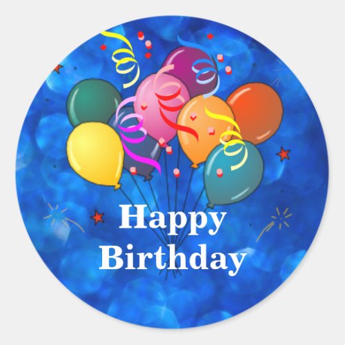 Happy Birthday Celebration Balloons Classic Rou Classic Round Sticker