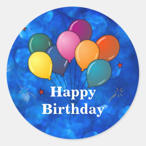 Happy Birthday Celebration Balloons Classic Round Sticker