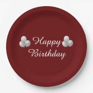 Happy Birthday, Celebration Balloons Paper Plates