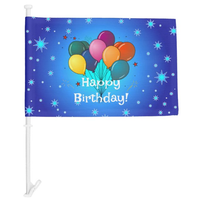 Happy Birthday celebration Car Flag (Front)