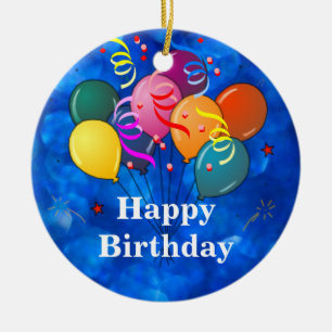"Happy Birthday," Celebration, Ceramic Ornament